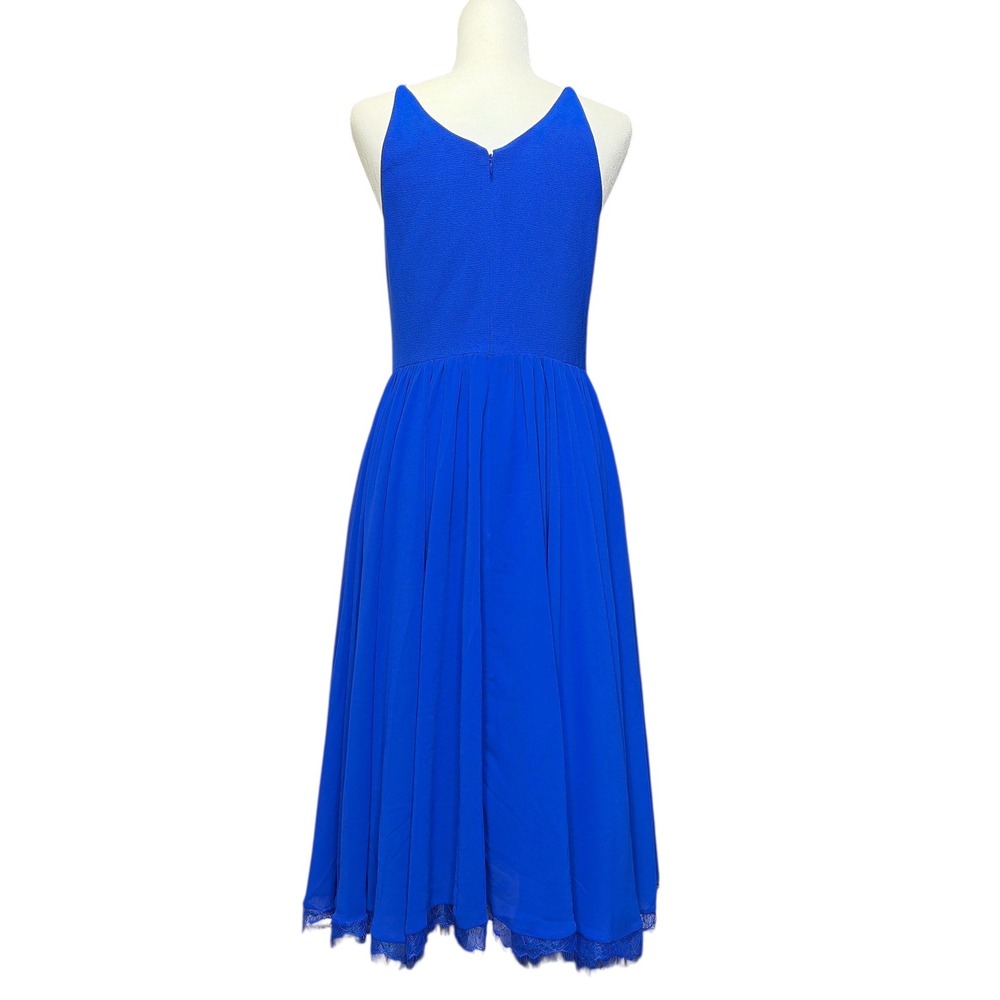 Dress the Population Alicia V-Neck Fit & Flare Dress Lace Trim Party Coctail SzM - Picture 4 of 4